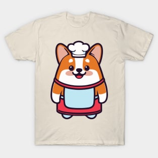cute corgi kawaii funny chef T-Shirt